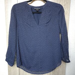 J Crew Navy Blue Women's Silk Blouse 2P